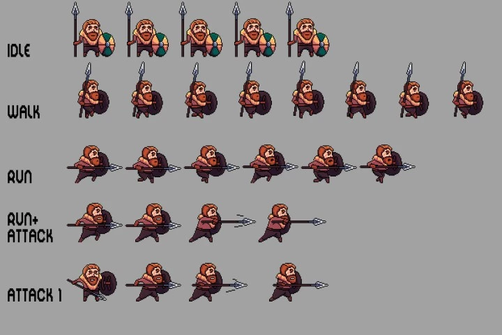 Free Warrior Pixel Art Sprite Sheets