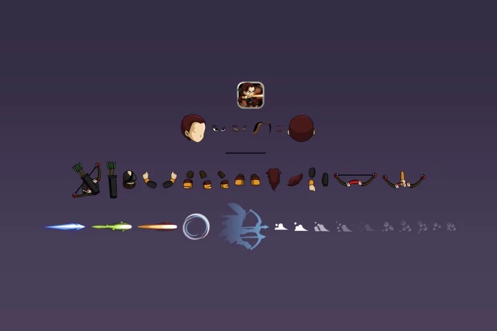 Woman Hero Game Character Sprite