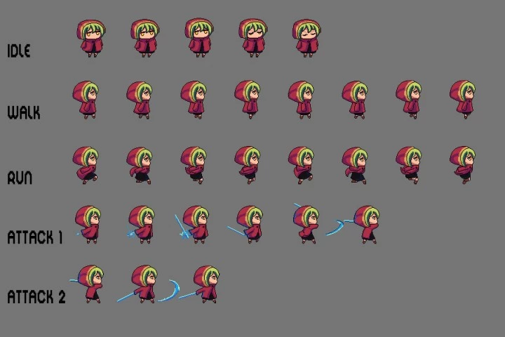 Free Fantasy Chibi Female Sprites Pixel Art