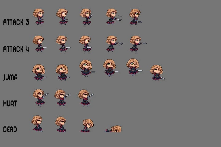 Free Fantasy Chibi Female Sprites Pixel Art