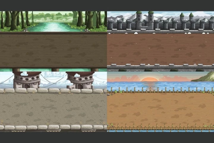 Game Battle Backgrounds with Bridges