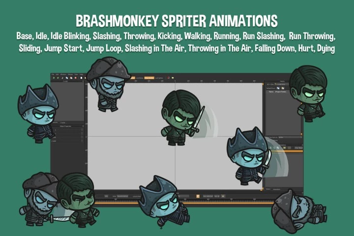 Ghost Pirate Chibi Character Sprites