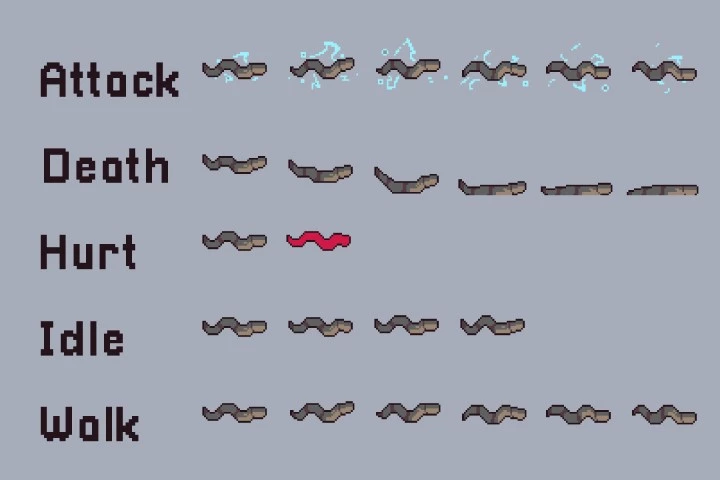 Octopus, Jellyfish, Shark and Turtle Free Sprite Pixel Art