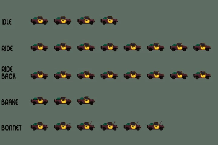 Free Old Cars Pixel Art Asset Pack