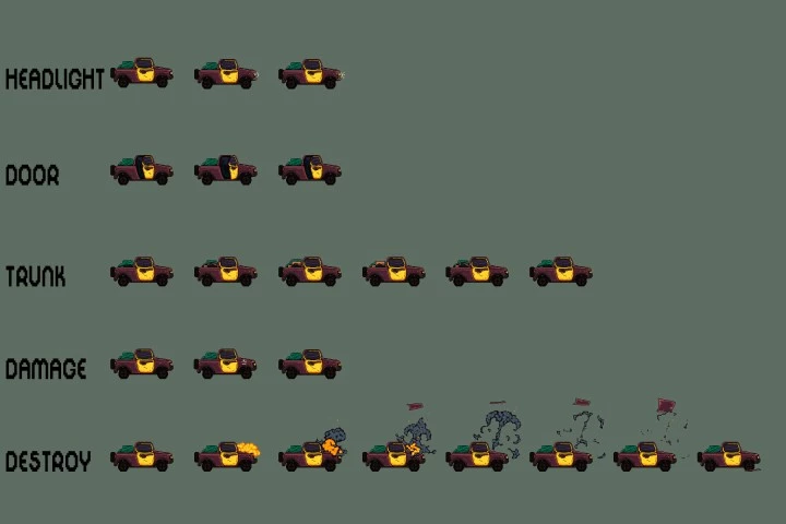 Free Old Cars Pixel Art Asset Pack