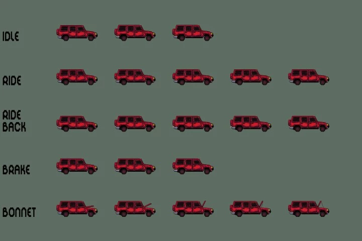 Free Old Cars Pixel Art Asset Pack