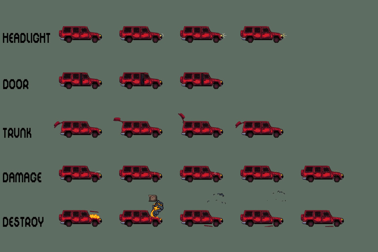 Free Old Cars Pixel Art Asset Pack Download - CraftPix.net