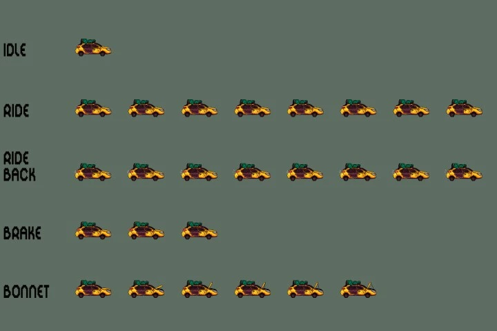 Free Old Cars Pixel Art Asset Pack