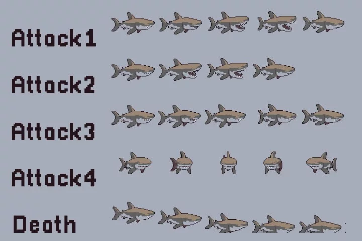 Water Monsters Pixel Art Sprite Sheet Pack