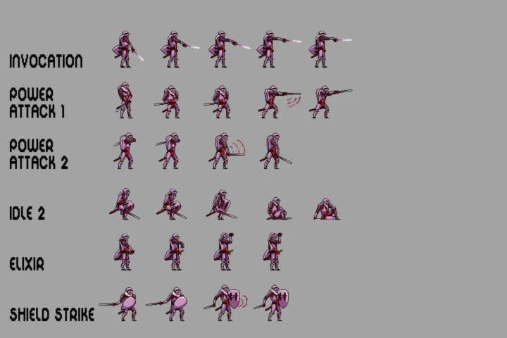 Fantasy Knight Sprite Sheets Pixel Art