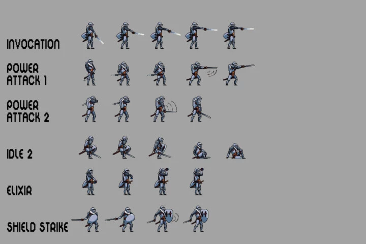 Fantasy Knight Sprite Sheets Pixel Art