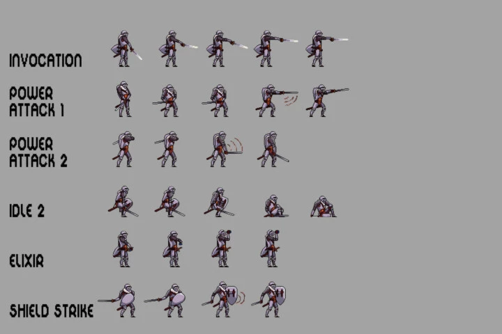 Fantasy Knight Sprite Sheets Pixel Art