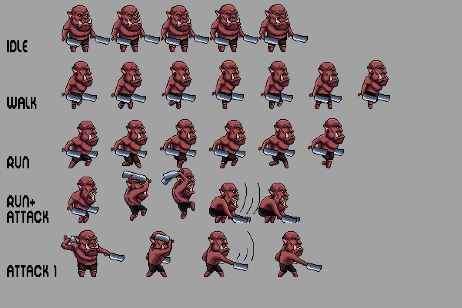 Free Orc Sprite Sheets Pixel Art Download - CraftPix.net