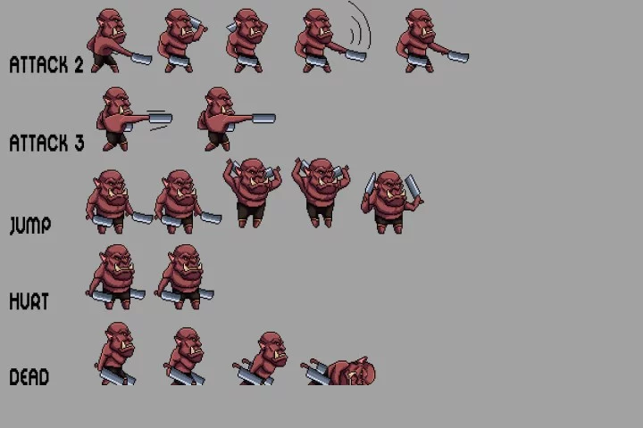 Free Orc Sprite Sheets Pixel Art