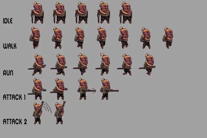 Free Orc Sprite Sheets Pixel Art