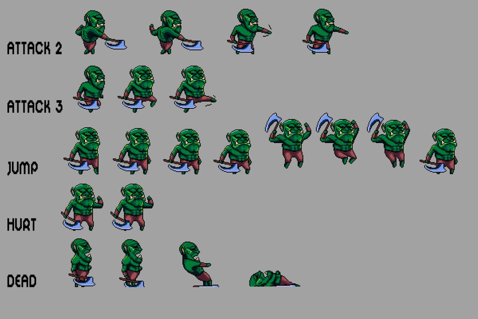 Free Orc Sprite Sheets Pixel Art Download Craftpix Net