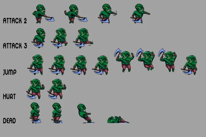 Free Orc Sprite Sheets Pixel Art