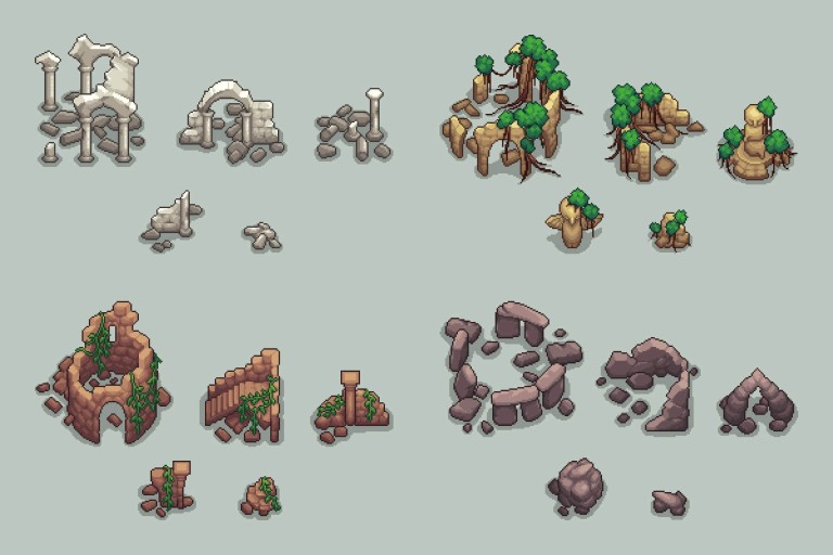 Free Top-Down Ruins Pixel Art Download - CraftPix.net