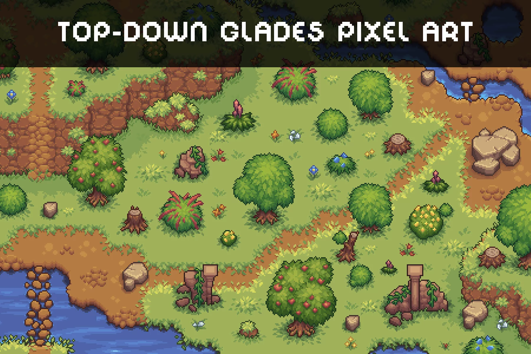 Free Level Map Pixel Art Assets Pack 