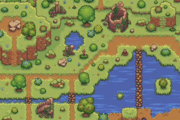 Grassland Top Down Tileset Pixel Art Download - CraftPix.net