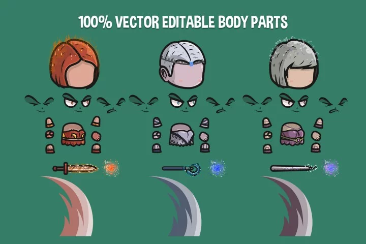 Magician Girl Chibi Character Sprites