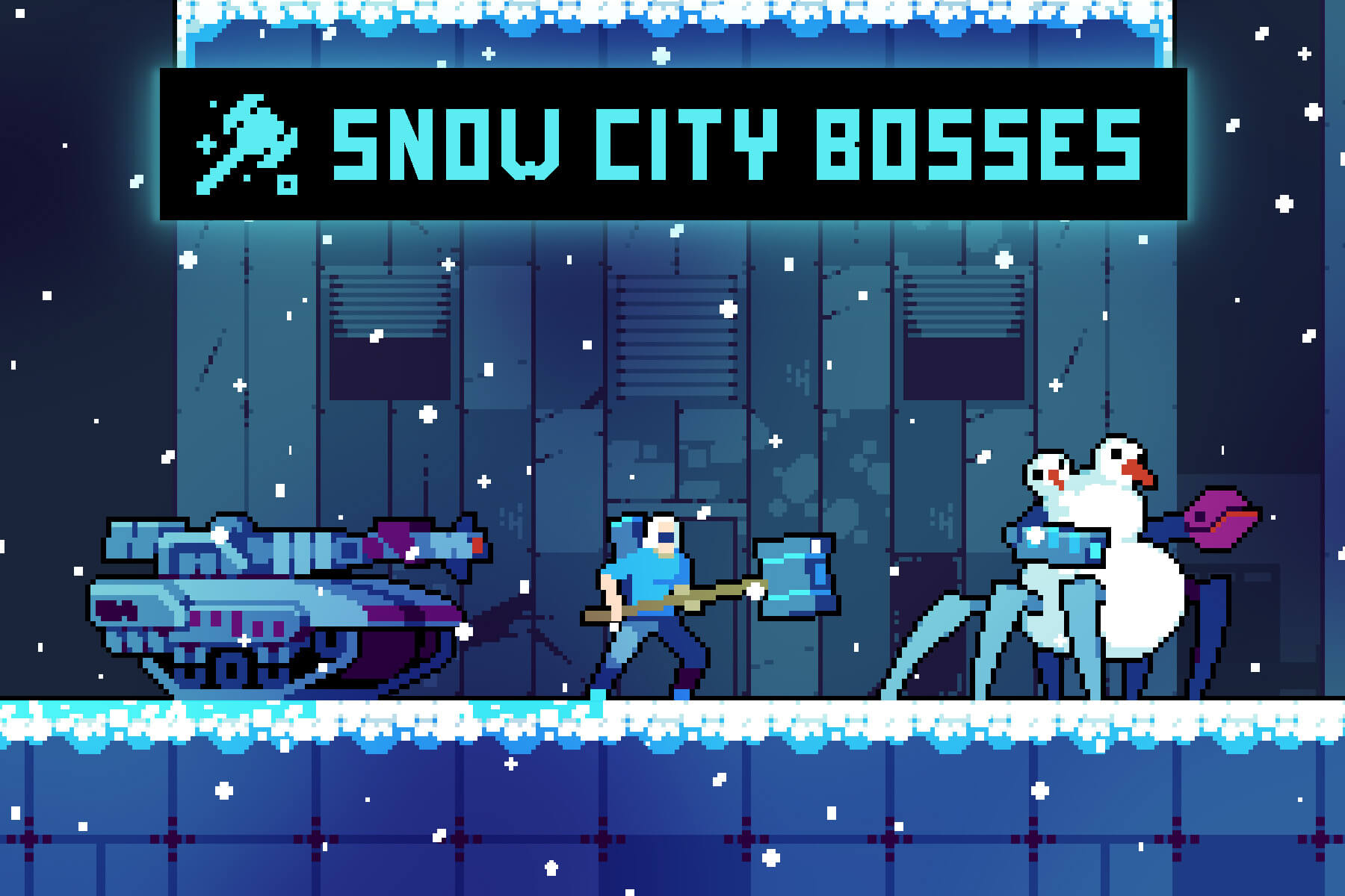Snow City Bosses Pixel Art Sprite Pack CraftPix