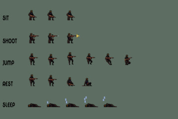 Soldier Character Sprite Sheets Pixel Art Pack 2 - CraftPix.net