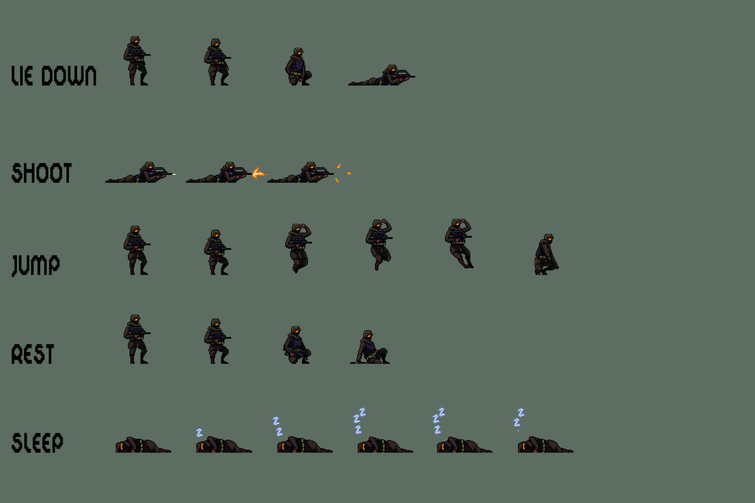 Soldier Character Sprite Sheets Pixel Art Pack 2 - CraftPix.net