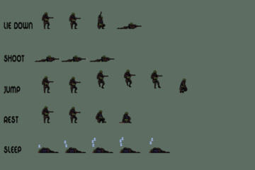 Soldier Character Sprite Sheets Pixel Art Pack 2 - CraftPix.net