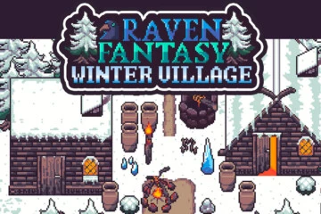 Winter House Top Down Pixel Art