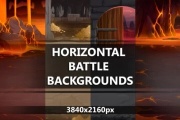 Battle Backgrounds Pixel Art, Game Assets