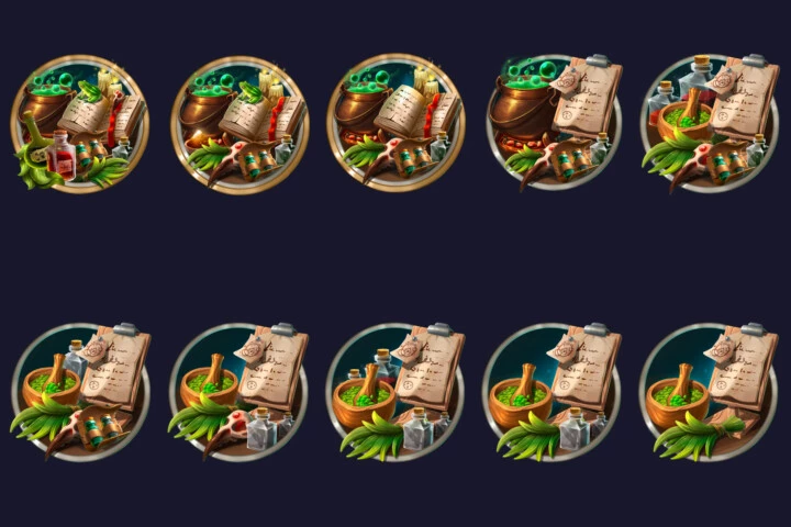 Fishing, Farming and Potion Maker Achievement RPG Icons