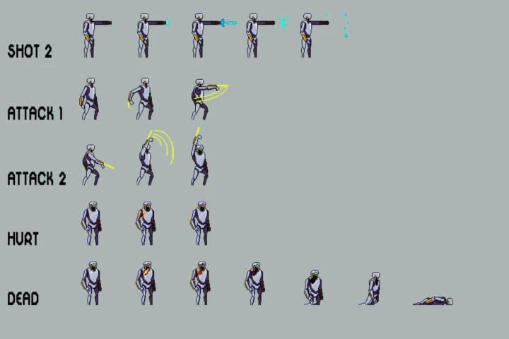 Free Robot Pixel Art Sprite Sheets