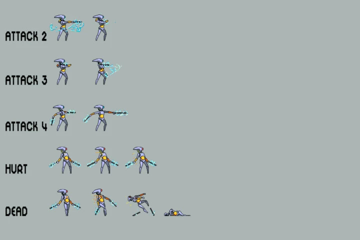 Free Robot Pixel Art Sprite Sheets