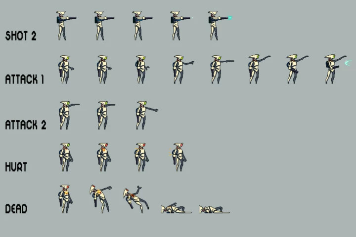 Free Robot Pixel Art Sprite Sheets