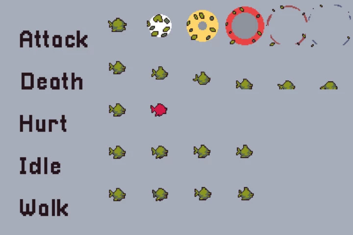 Free Underwater Enemies Pixel Art Character Pack