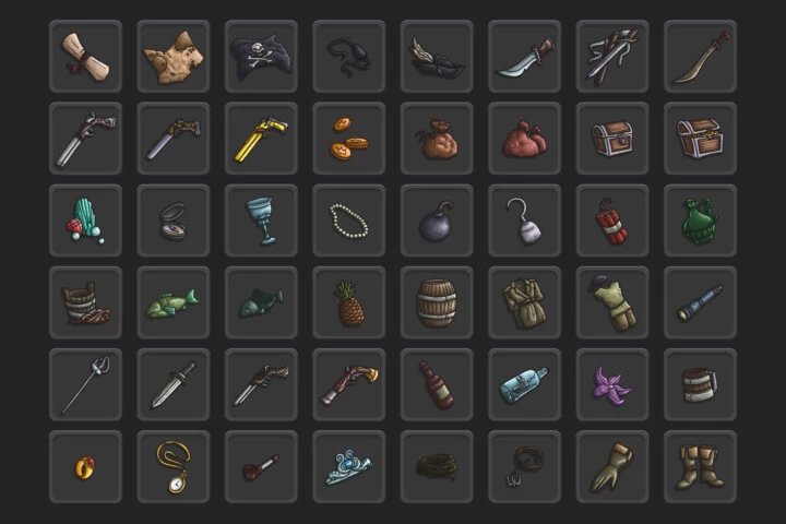 Pirate Loot Vector RPG Icons