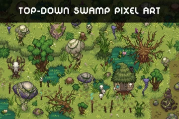 Swamp Top-Down Tileset Pixel Art
