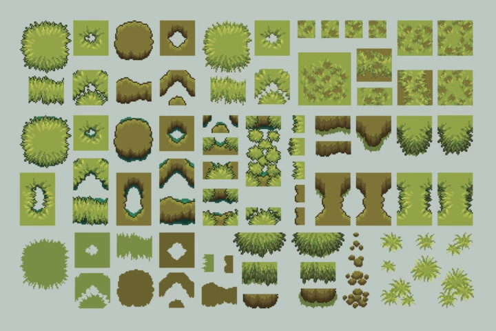 Swamp Top-Down Tileset Pixel Art