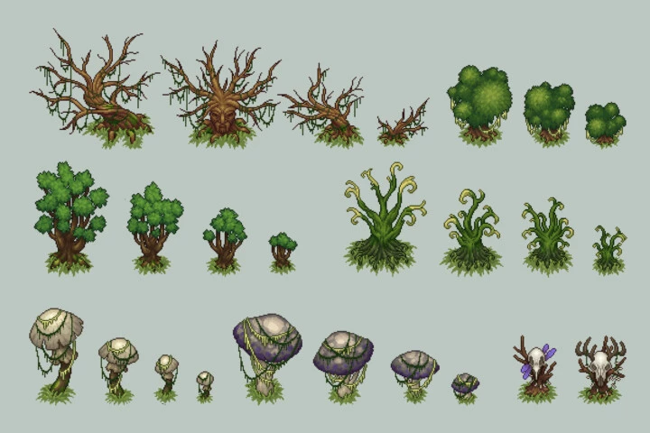 Swamp Top-Down Tileset Pixel Art