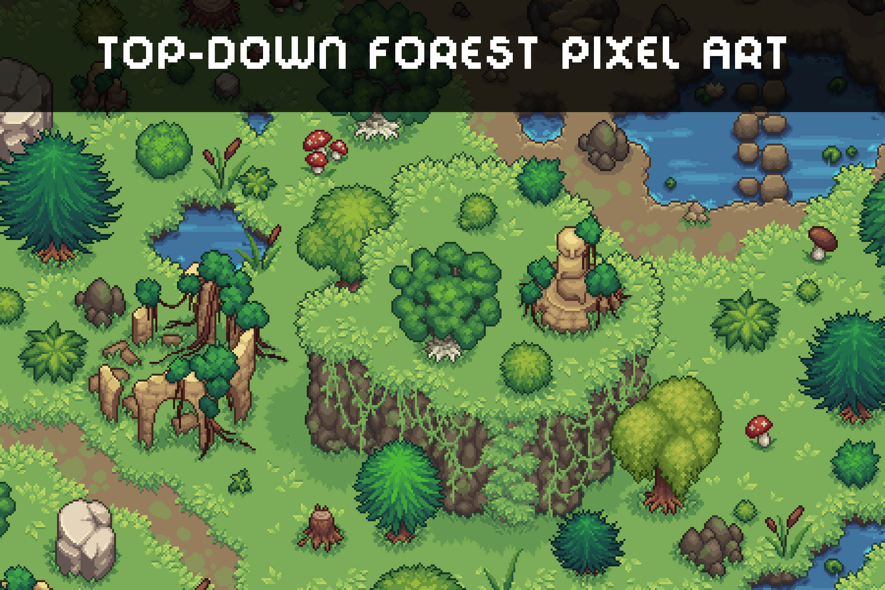 Forest Top Down Tileset Pixel Art Download
