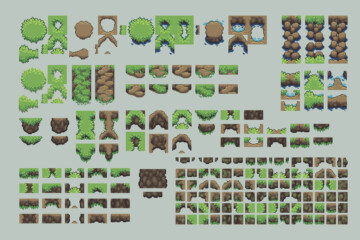 Forest Top-Down Tileset Pixel Art Download - CraftPix.net