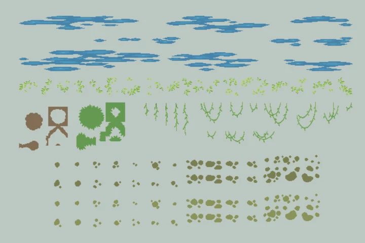 Forest Top-Down Tileset Pixel Art