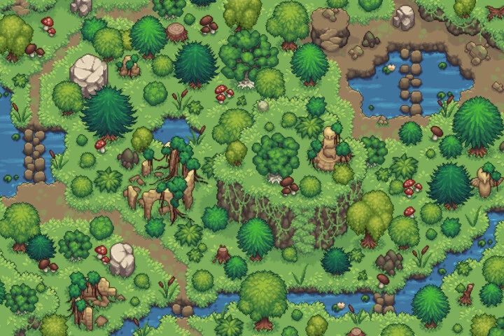 Forest Top-Down Tileset Pixel Art