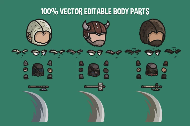 Viking Chibi Character Sprites