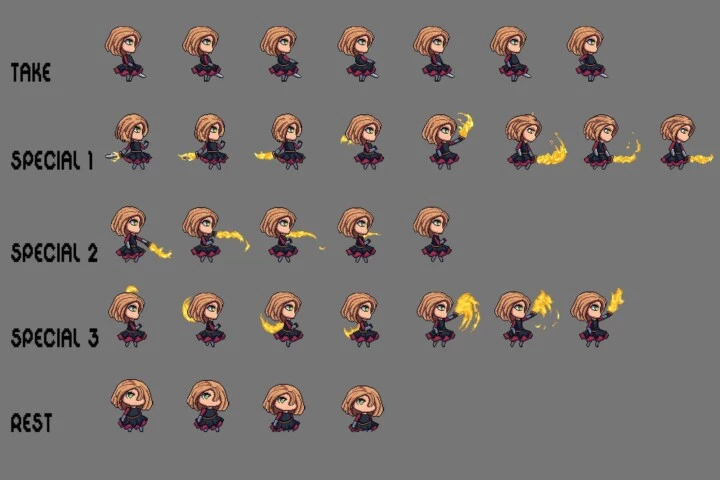Fantasy Chibi Female Sprite Sheets Pixel Art