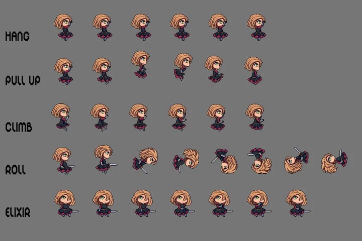 Fantasy Chibi Female Sprite Sheets Pixel Art