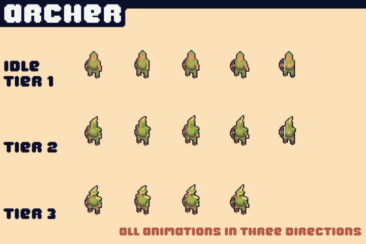 Free Archer Towers Pixel Art for Tower Defense