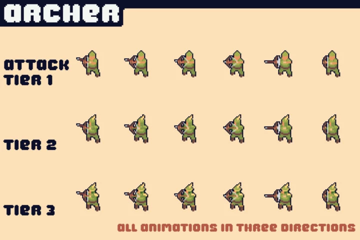 Free Archer Towers Pixel Art for Tower Defense
