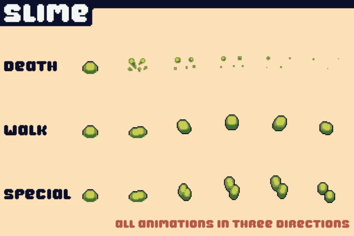Free Field Enemies Pixel Art for Tower Defense